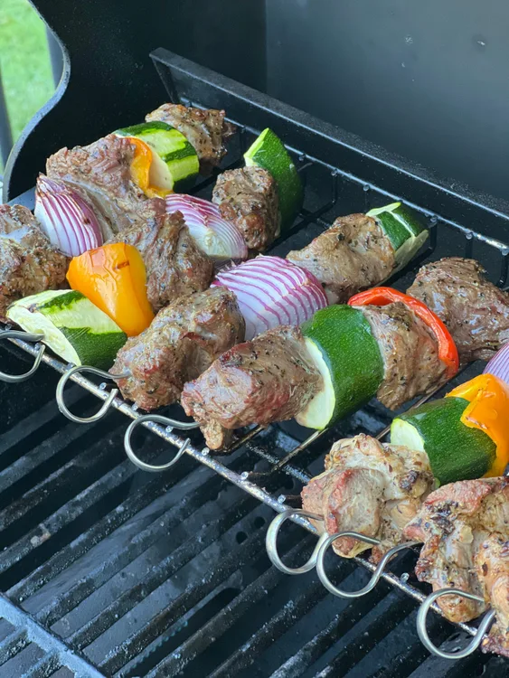 Beef shish kabobs served at Indian Bell