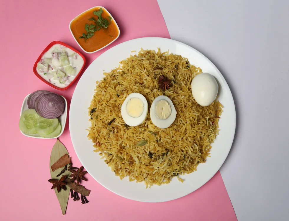 Biriyani from the pot egg served at Indian Bell