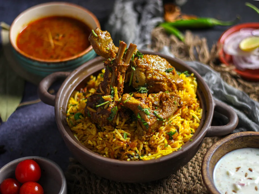 Biriyani from the pot goat served at Indian Bell