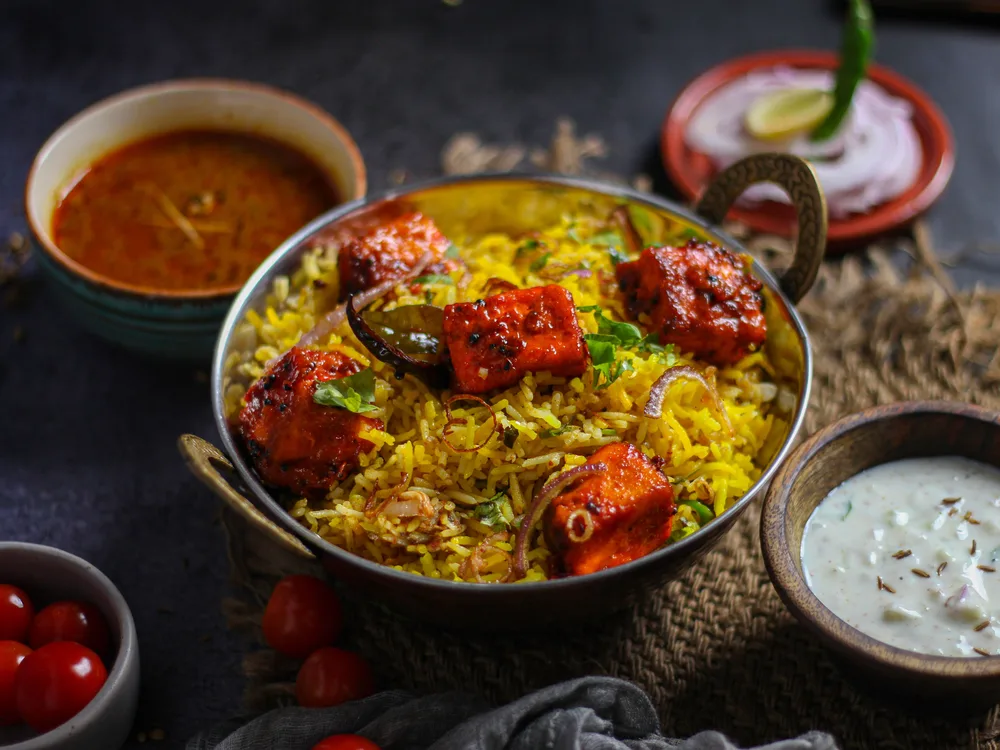 Biriyani from the pot paneer served at Indian Bell