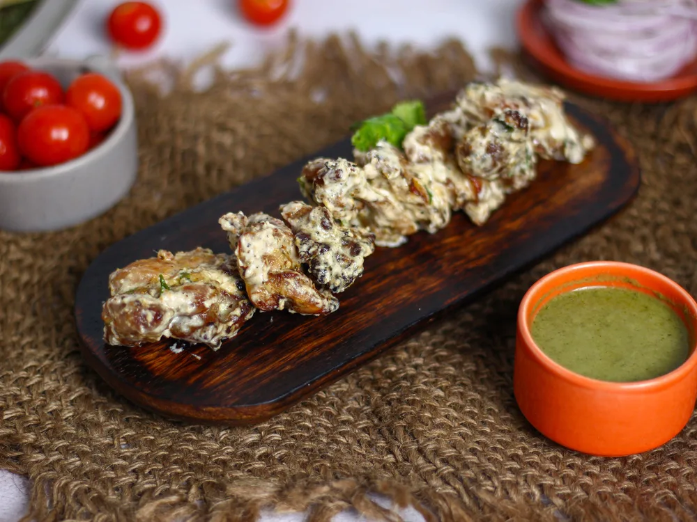 Chicken malai kabobs served at Indian Bell