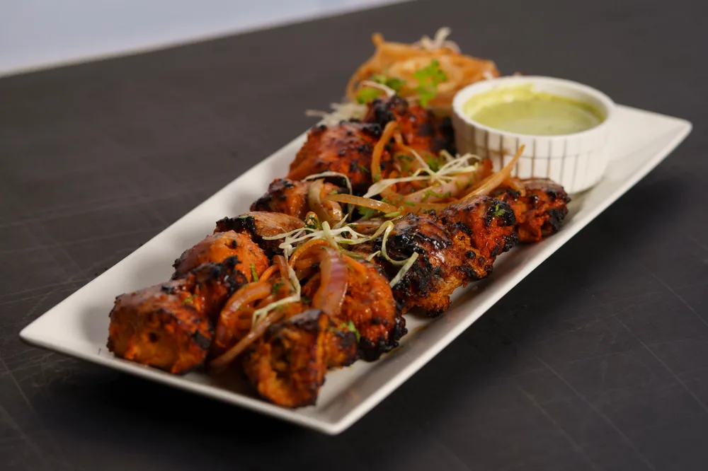 Chicken tikka kabobs served at Indian Bell