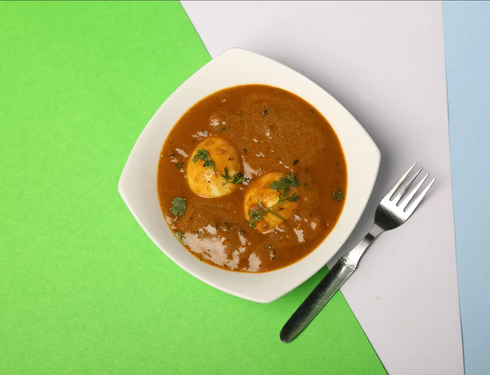 Egg curry served at Indian Bell