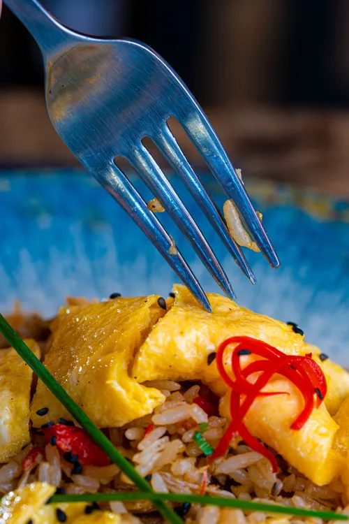 Fried rice egg served at Indian Bell