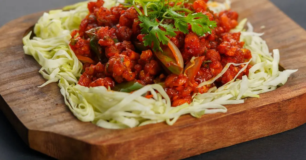 Gobi manchurian vegetable served at Indian Bell