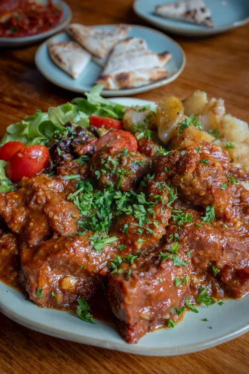Lamb shish kabobs served at Indian Bell