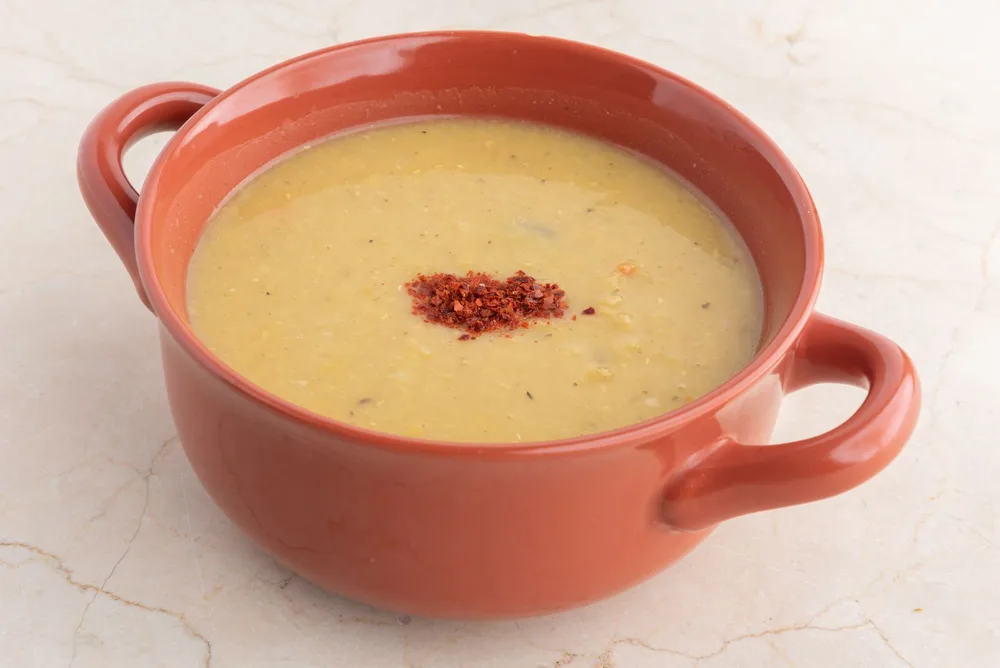 Mulligatawny soup chicken served at Indian Bell