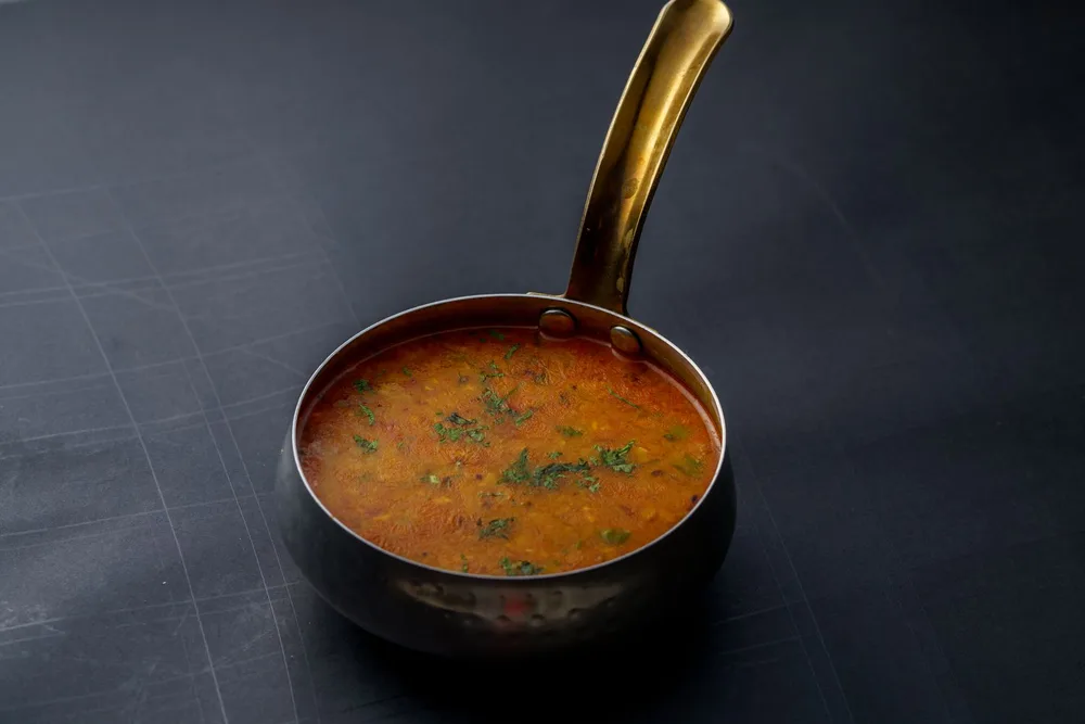 Mulligatawny soup vegetable served at Indian Bell