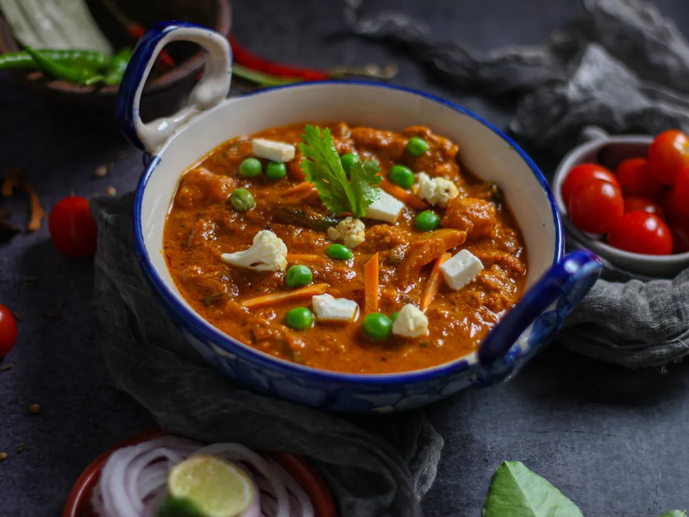 Paneer mutter served at Indian Bell