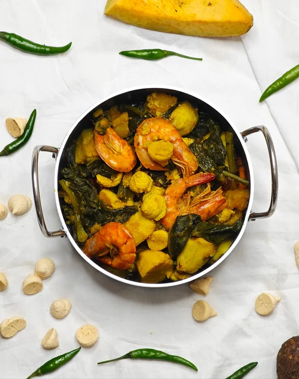 Shrimp coconut curry served at Indian Bell