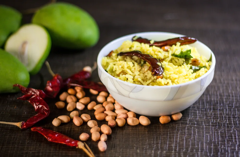 Tamarind rice served at Indian Bell