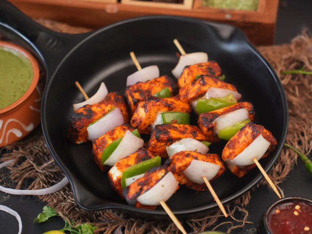 Tandoori paneer tikka vegetable served at Indian Bell
